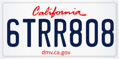CA license plate 6TRR808