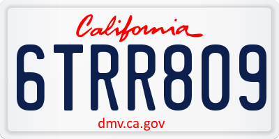 CA license plate 6TRR809