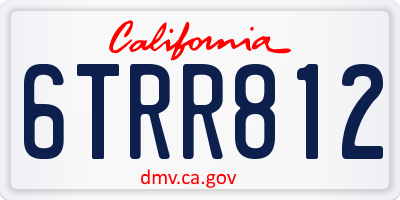 CA license plate 6TRR812