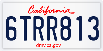 CA license plate 6TRR813