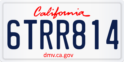 CA license plate 6TRR814