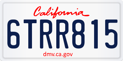 CA license plate 6TRR815