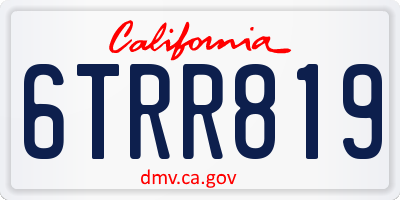 CA license plate 6TRR819