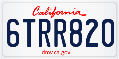 CA license plate 6TRR820