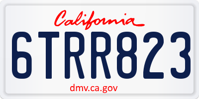 CA license plate 6TRR823