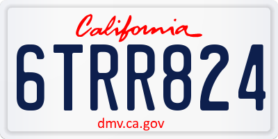 CA license plate 6TRR824