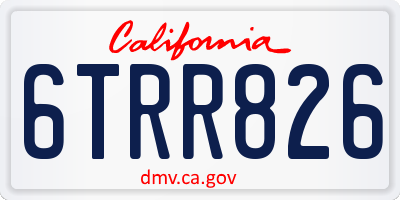CA license plate 6TRR826