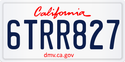 CA license plate 6TRR827