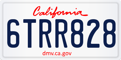 CA license plate 6TRR828