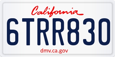 CA license plate 6TRR830