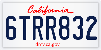 CA license plate 6TRR832