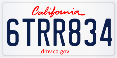 CA license plate 6TRR834