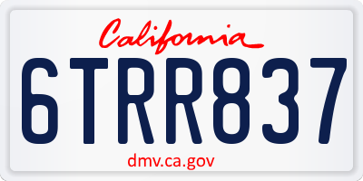 CA license plate 6TRR837