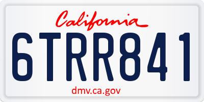 CA license plate 6TRR841