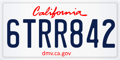 CA license plate 6TRR842