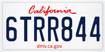 CA license plate 6TRR844
