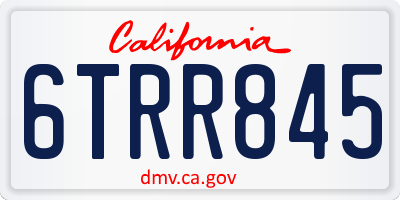 CA license plate 6TRR845