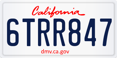 CA license plate 6TRR847