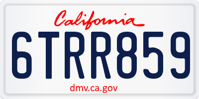 CA license plate 6TRR859
