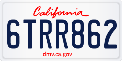 CA license plate 6TRR862