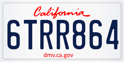 CA license plate 6TRR864