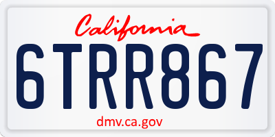 CA license plate 6TRR867