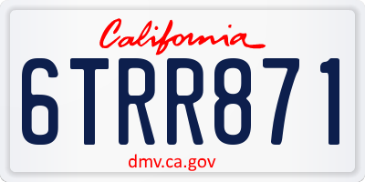 CA license plate 6TRR871