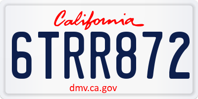 CA license plate 6TRR872