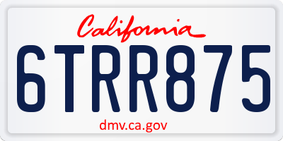 CA license plate 6TRR875