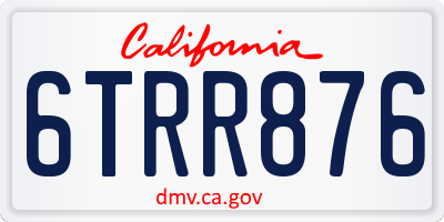 CA license plate 6TRR876