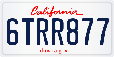 CA license plate 6TRR877