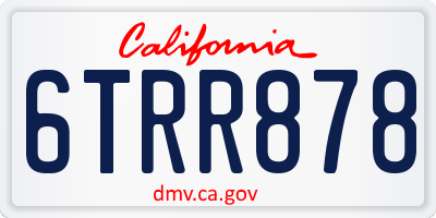CA license plate 6TRR878