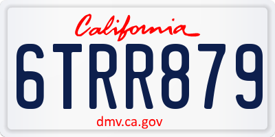 CA license plate 6TRR879