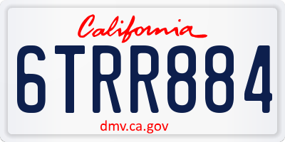 CA license plate 6TRR884