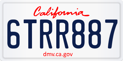CA license plate 6TRR887