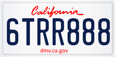 CA license plate 6TRR888