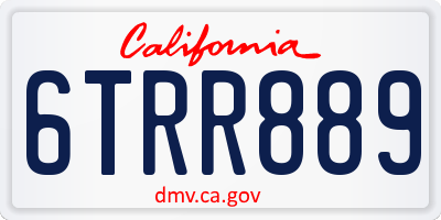 CA license plate 6TRR889