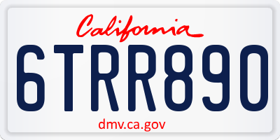 CA license plate 6TRR890