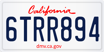 CA license plate 6TRR894