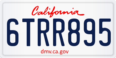 CA license plate 6TRR895