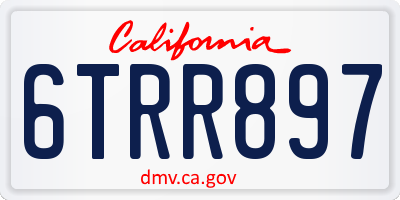 CA license plate 6TRR897