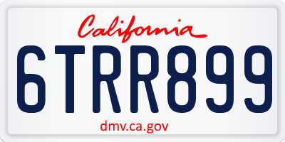 CA license plate 6TRR899
