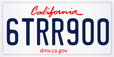 CA license plate 6TRR900