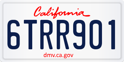 CA license plate 6TRR901