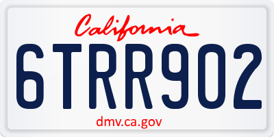CA license plate 6TRR902