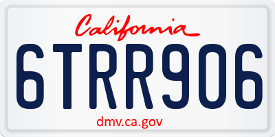 CA license plate 6TRR906