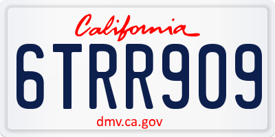 CA license plate 6TRR909