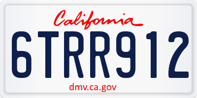 CA license plate 6TRR912