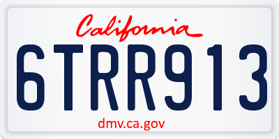 CA license plate 6TRR913