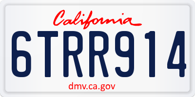 CA license plate 6TRR914